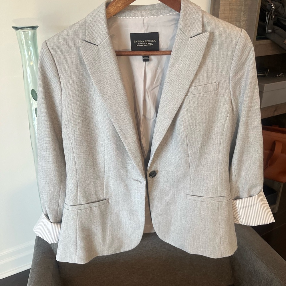 Banana Republic Light Gray Blazer
